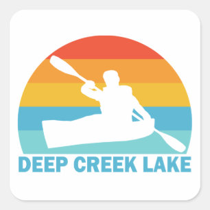 Sticker Carré Deep Creek Lake Maryland Kayak