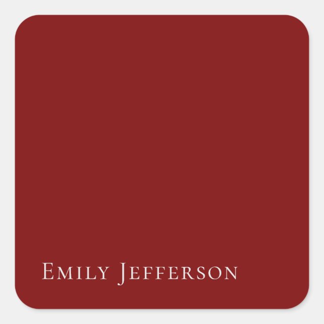 Sticker Carré Deep Red Plain Elegant Professional Modern (Devant)