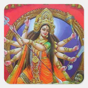 Sticker Carré Déesse Durga Shakti de guerrier