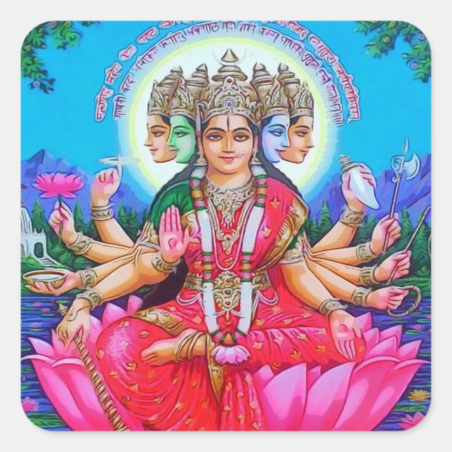 Sticker Carré Déesse Gayatri Devi Deity (Devant)