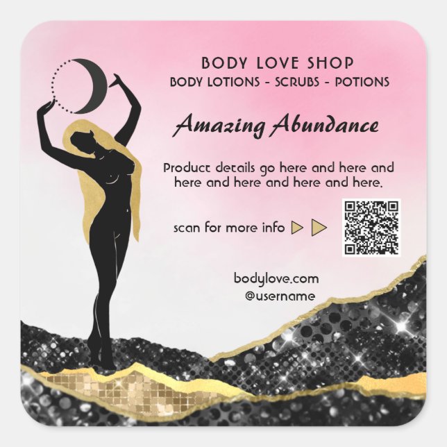 Sticker Carré *~* Déesse Ombre Pink Intention sort AP24 (Devant)