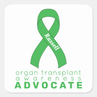 Sticker Carré Défenseur de la transplantation d'organes Blanc
