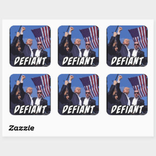 Sticker Carré Défiant USA Patriot Donald Trump Rally 2024 Lutte 