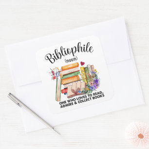 Sticker Carré Définition de bibliophile