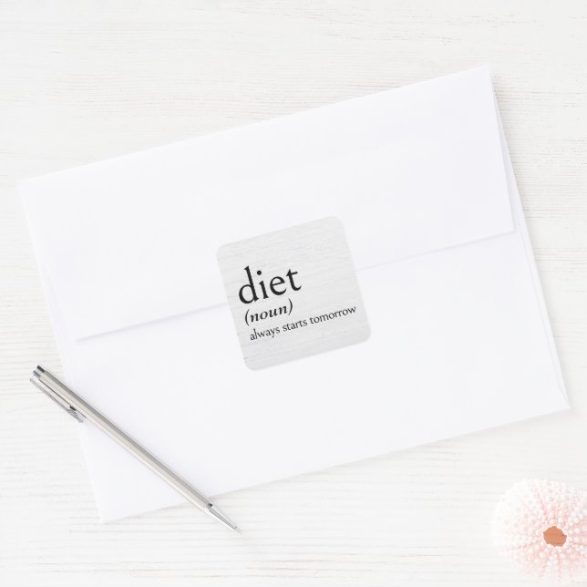 Sticker Carré Définition de DIET (Enveloppe)