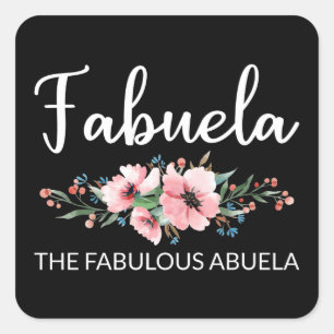 Sticker Carré Définition de Fabuela I - Fabuleuse Abuela Fleurie