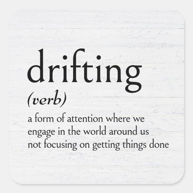 Sticker Carré Définition de la DRIFTING (Devant)