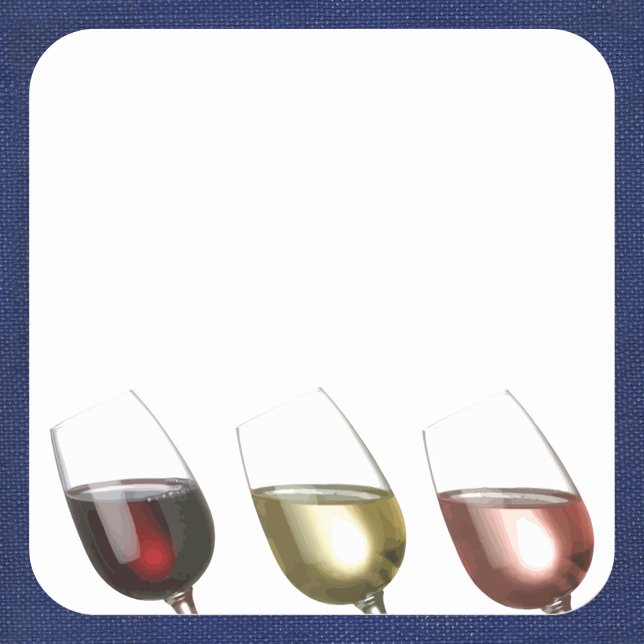 Sticker Carré Dégustation de vin - 3 verres de vin (Créateur téléchargé)
