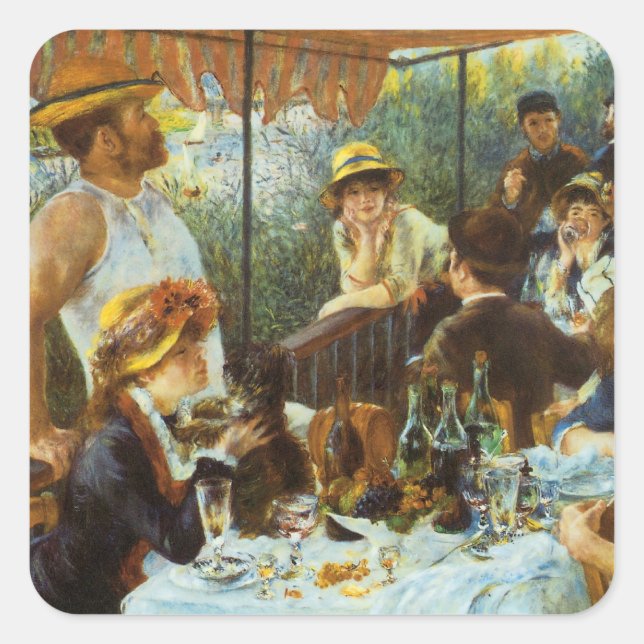 Sticker Carré Déjeuner de la fête nautique par Pierre Renoir (Devant)