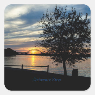 Sticker Carré Delaware River, photo pittoresque,