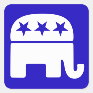 Sticker Carré d'éléphant républicain