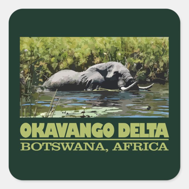 Sticker Carré Delta d'Okavango (Devant)