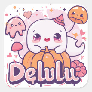 Sticker Carré Delulu   ExDesigner   Halloween