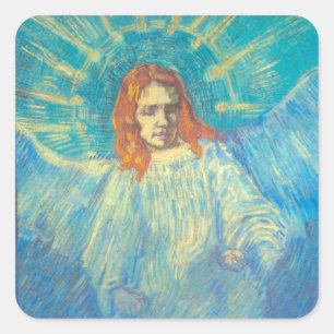 Sticker Carré Demi-figure d'un ange par Vincent van Gogh