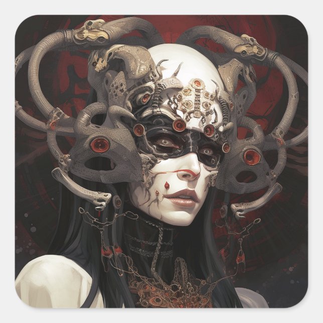 Sticker Carré Demon Queen Imaginaire Art (Devant)