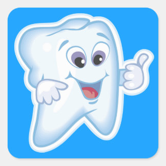 Sticker Carré Dent heureuse saine
