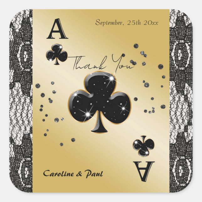 Sticker Carré Dentelle noire, As of Clubs, Black Parties scintil (Devant)