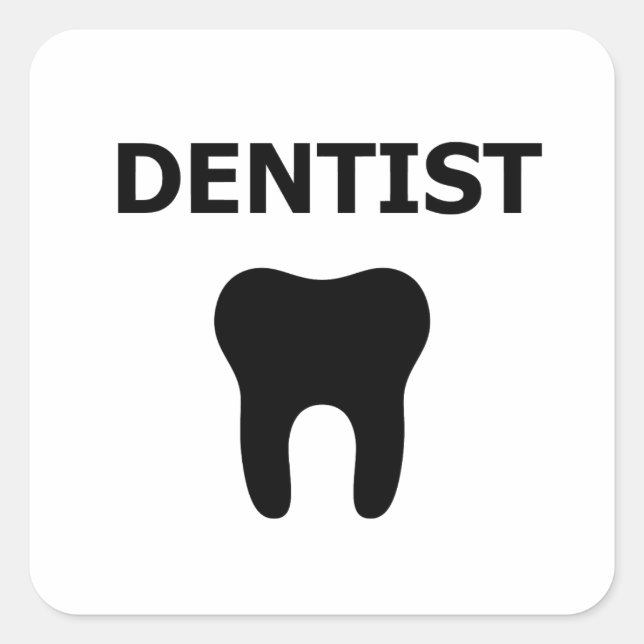 Sticker Carré Dentiste, conception des dents (Devant)