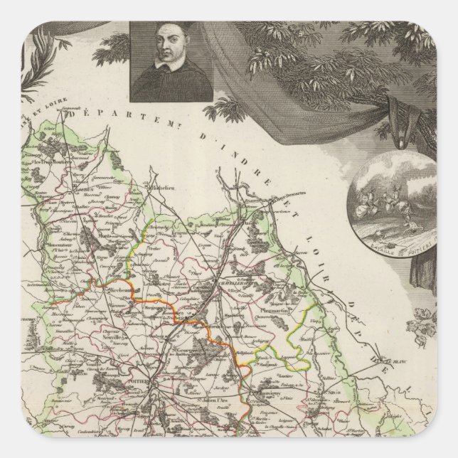 Sticker Carré Département De Vienne (Devant)