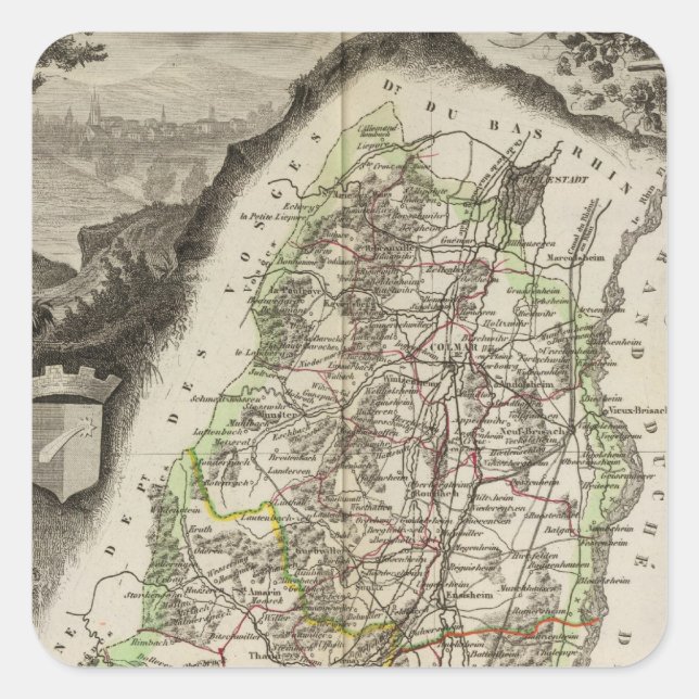 Sticker Carré Département Du Haut Rhin (Devant)