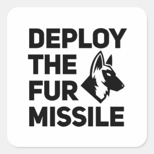 Sticker Carré Déployer Le Missile De Fourrure