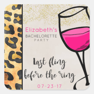 Sticker Carré Dernier Fling Avant La Bachelorette D'Impression S