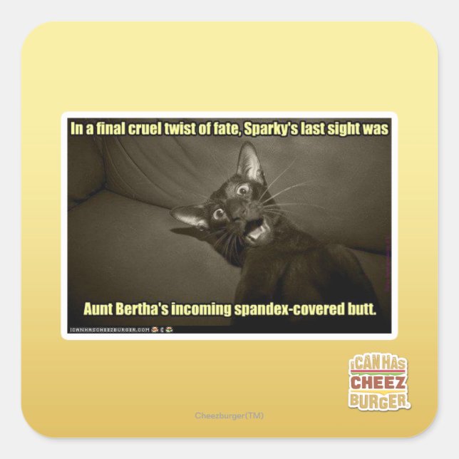 Sticker Carré Dernière vue de Sparky (Devant)