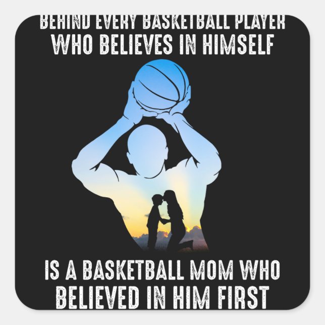 Sticker Carré Derrière Chaque Joueur De Basket Se Trouve Un Bask (Devant)