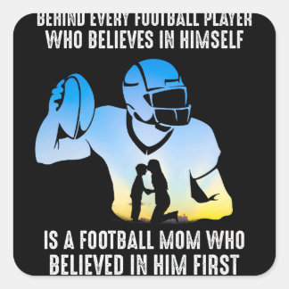 Sticker Carré Derrière chaque joueur de football Football Maman
