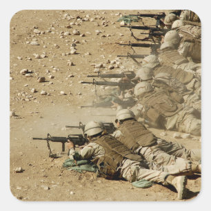 Sticker Carré Des carabines M-4 et M-16A2 de la marine américain