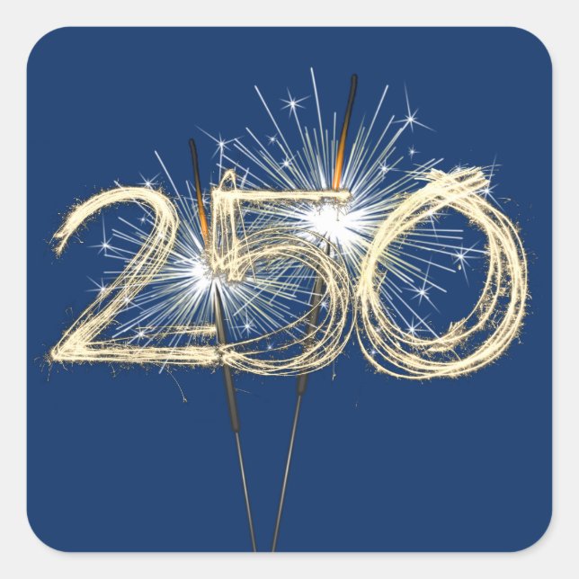 Sticker Carré Des lueurs de fête pour le 250e anniversaire de l' (Devant)