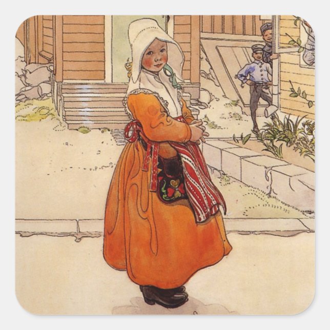 Sticker Carré Des mouches autour du sucre (Devant)