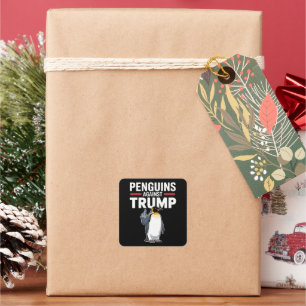 Sticker Carré Des palmes de pingouin contre Trump