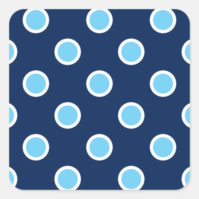 Sticker Carré Des Pois bleus brillants sur des sceaux d'envelopp (Devant)