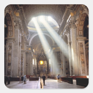 Sticker Carré Des puits de lumière coulent à travers les fenê