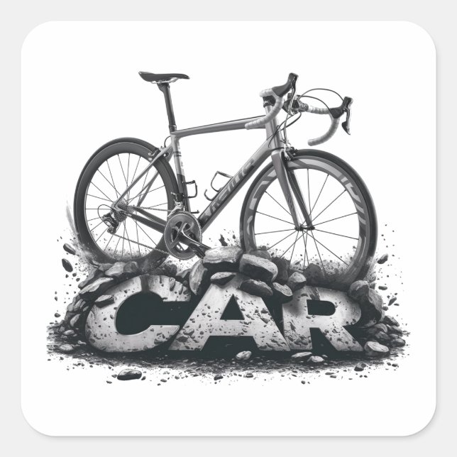 Sticker Carré Des Vélos Sur Des Voitures (Devant)