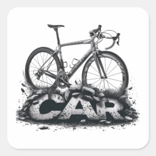 Sticker Carré Des Vélos Sur Des Voitures