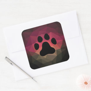 Sticker Carré Design convivial pour les animaux, patte chien/cha