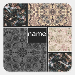 Sticker Carré Design créatif pour vos photos texte ornemental sn