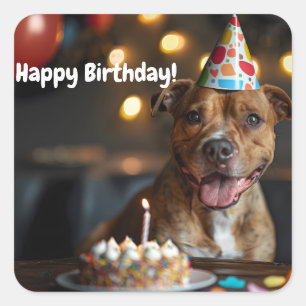 Sticker Carré Design d'anniversaire du clocher Staffordshire