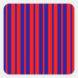 Sticker Carré Design de bandes rouges et bleues