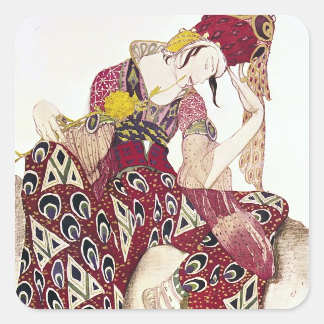 Sticker Carré Design de costume pour Nijinsky au ballet 'La (Devant)