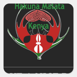 Sticker Carré Design du Bouclier kenyan : Drapeau de papillon.