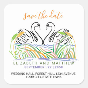 Sticker Carré Design Élégant Minimaliste Amour