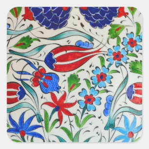 Sticker Carré Design floral turc