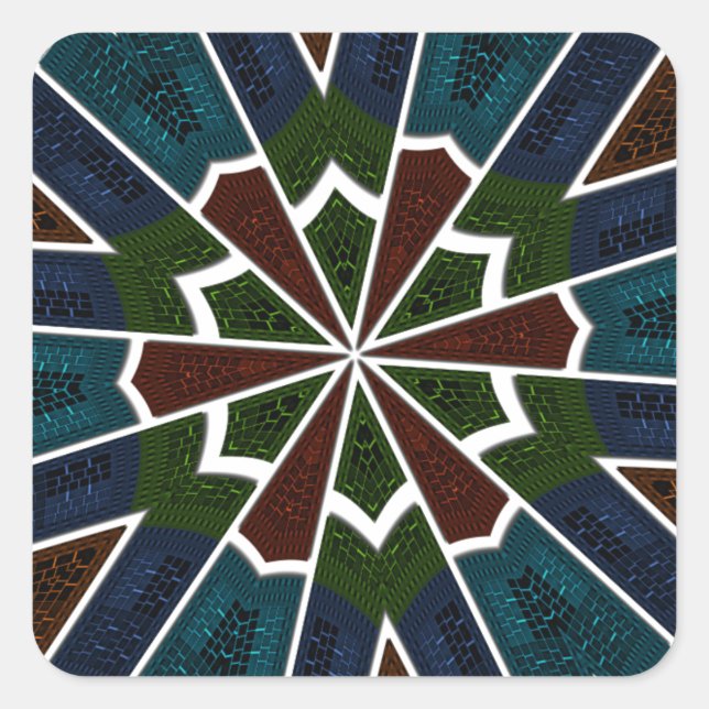 Sticker Carré Design inspiré de Sari avec détails complexes (Devant)