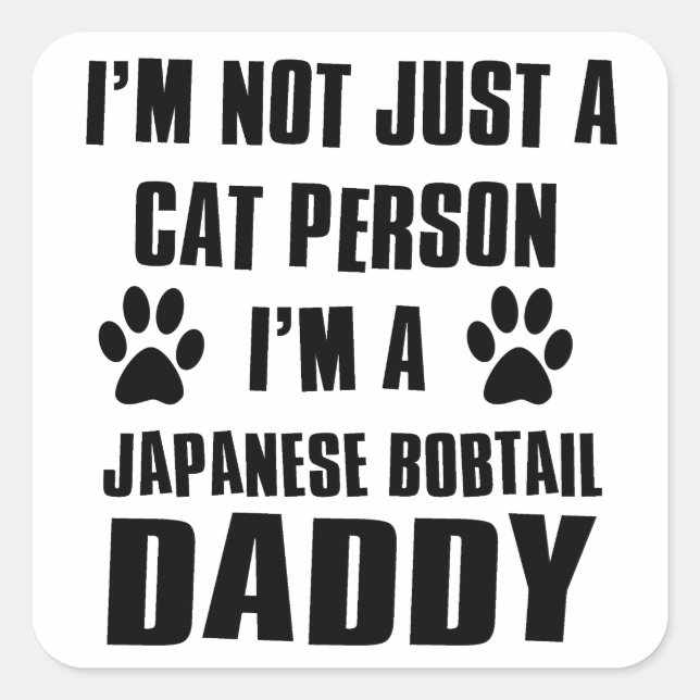 Sticker Carré Designs japonais Bobtail cat (Devant)