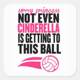 Sticker Carré Désolé Princesse : Volleyball