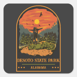 Sticker Carré Desoto State Park voyage en camping