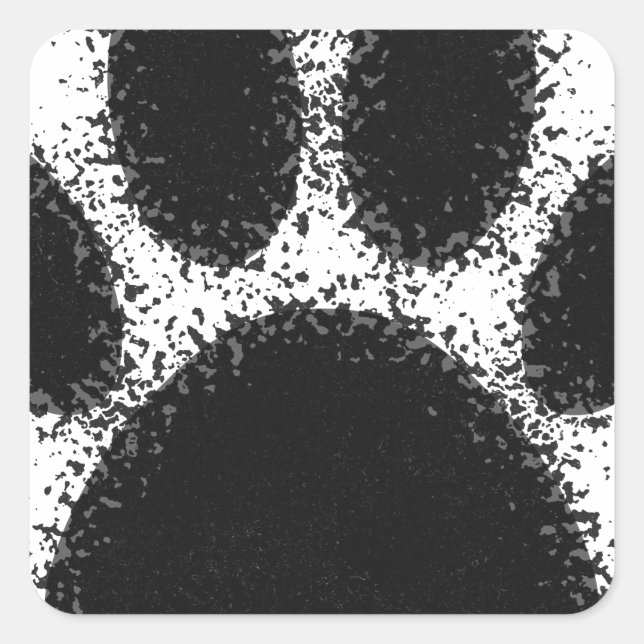 Sticker Carré Dessin à mâchoire de chien (Devant)